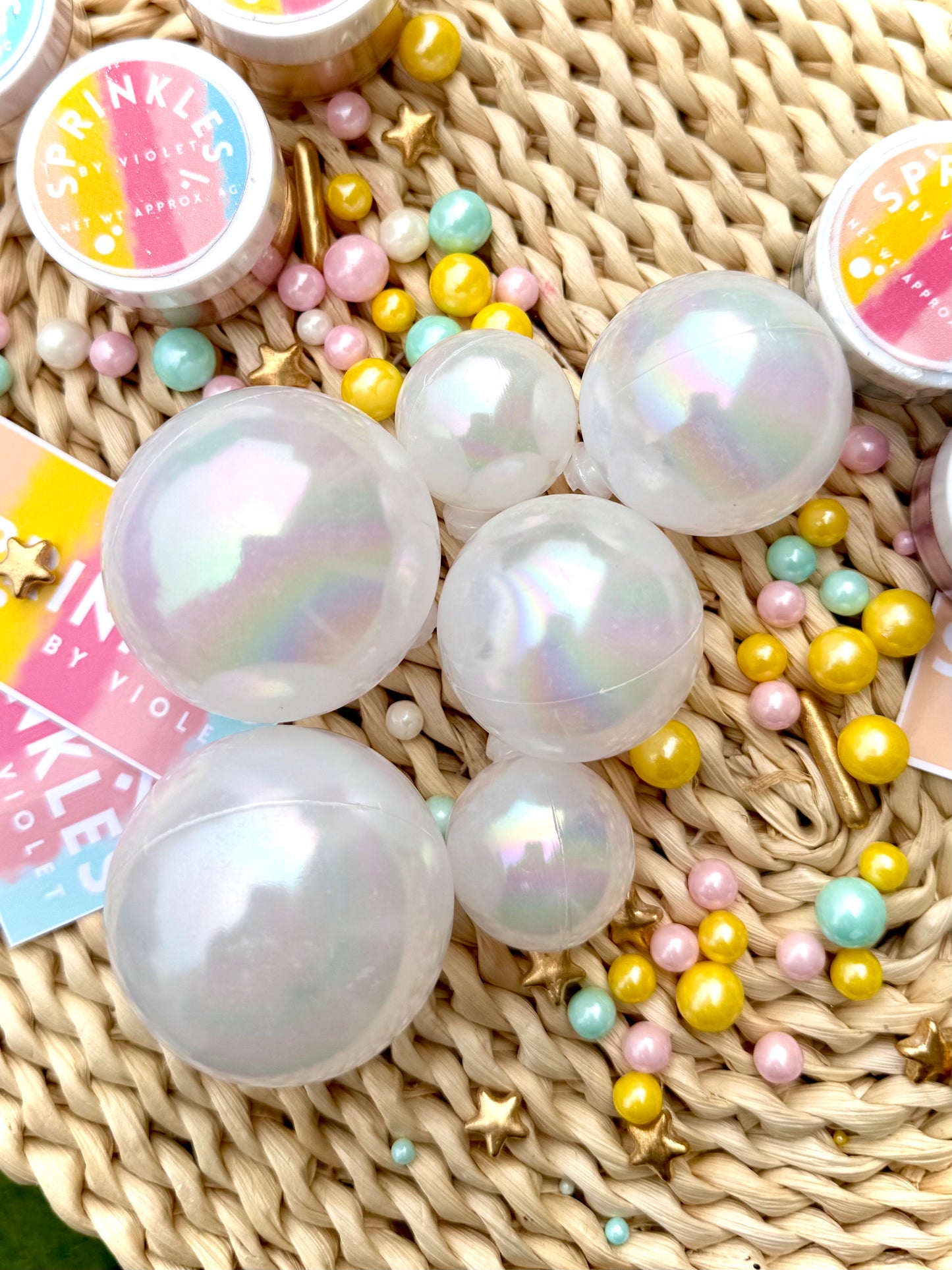 Dazzle cake ball toppers - Milky white