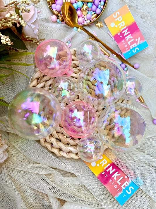 Dazzle cake ball toppers - Clear & pink