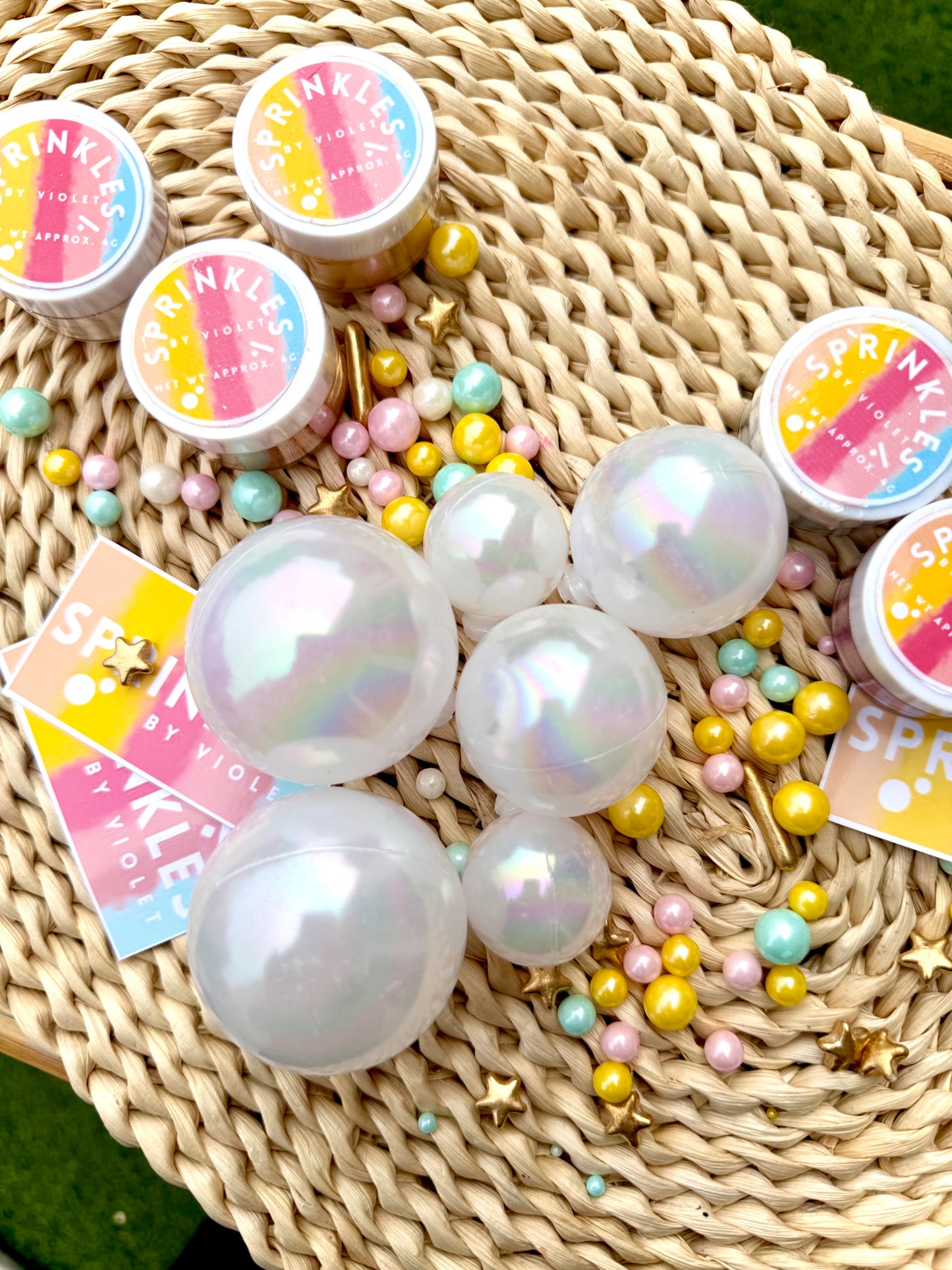 Dazzle cake ball toppers - Milky white