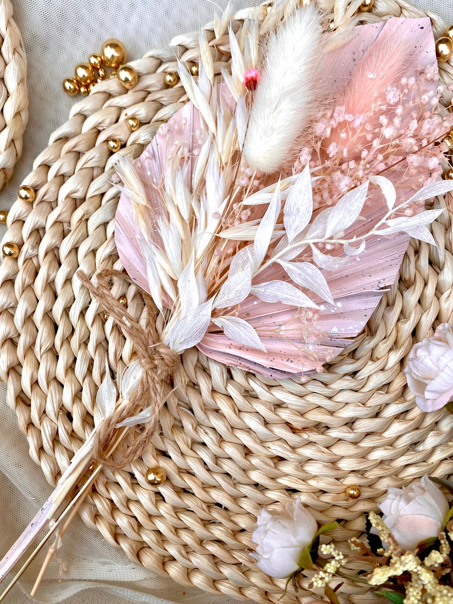 Blush Pink Palm leaf cake topper
