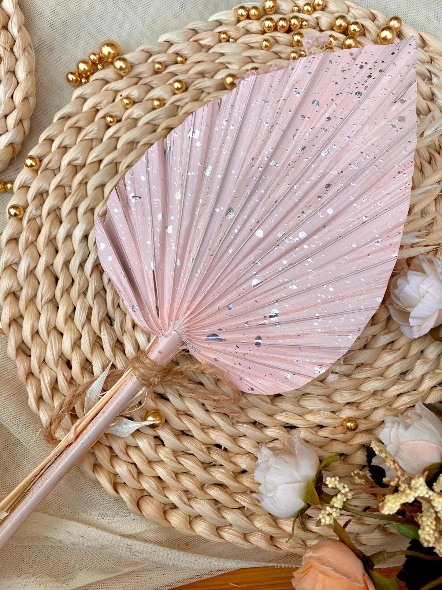 Blush Pink Palm leaf cake topper