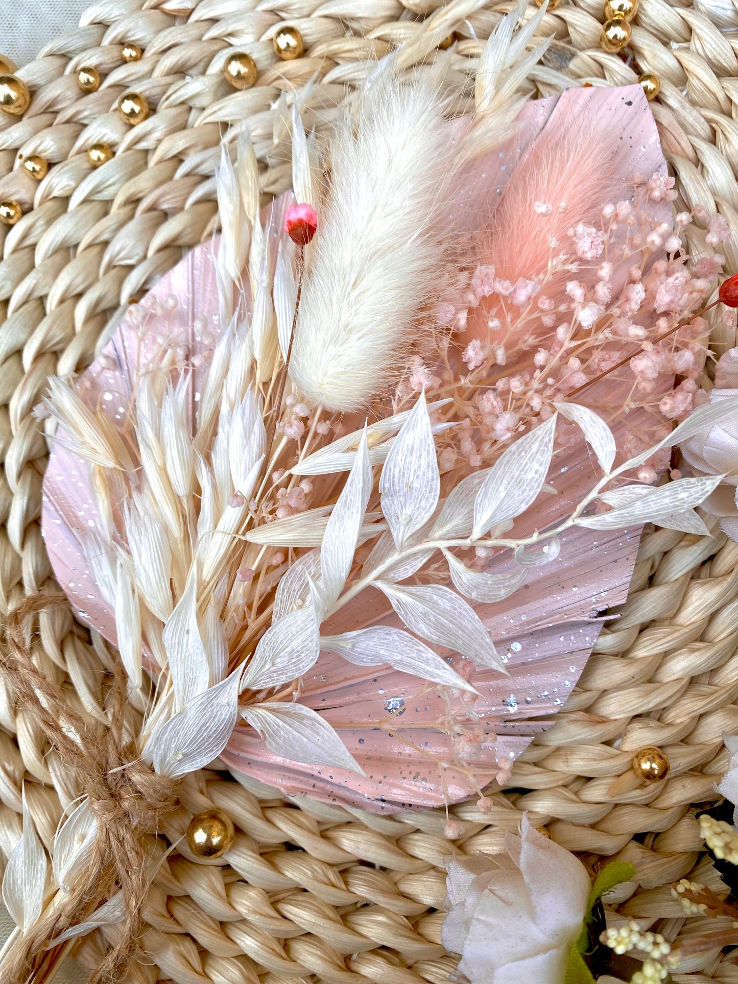 Blush Pink Palm leaf cake topper