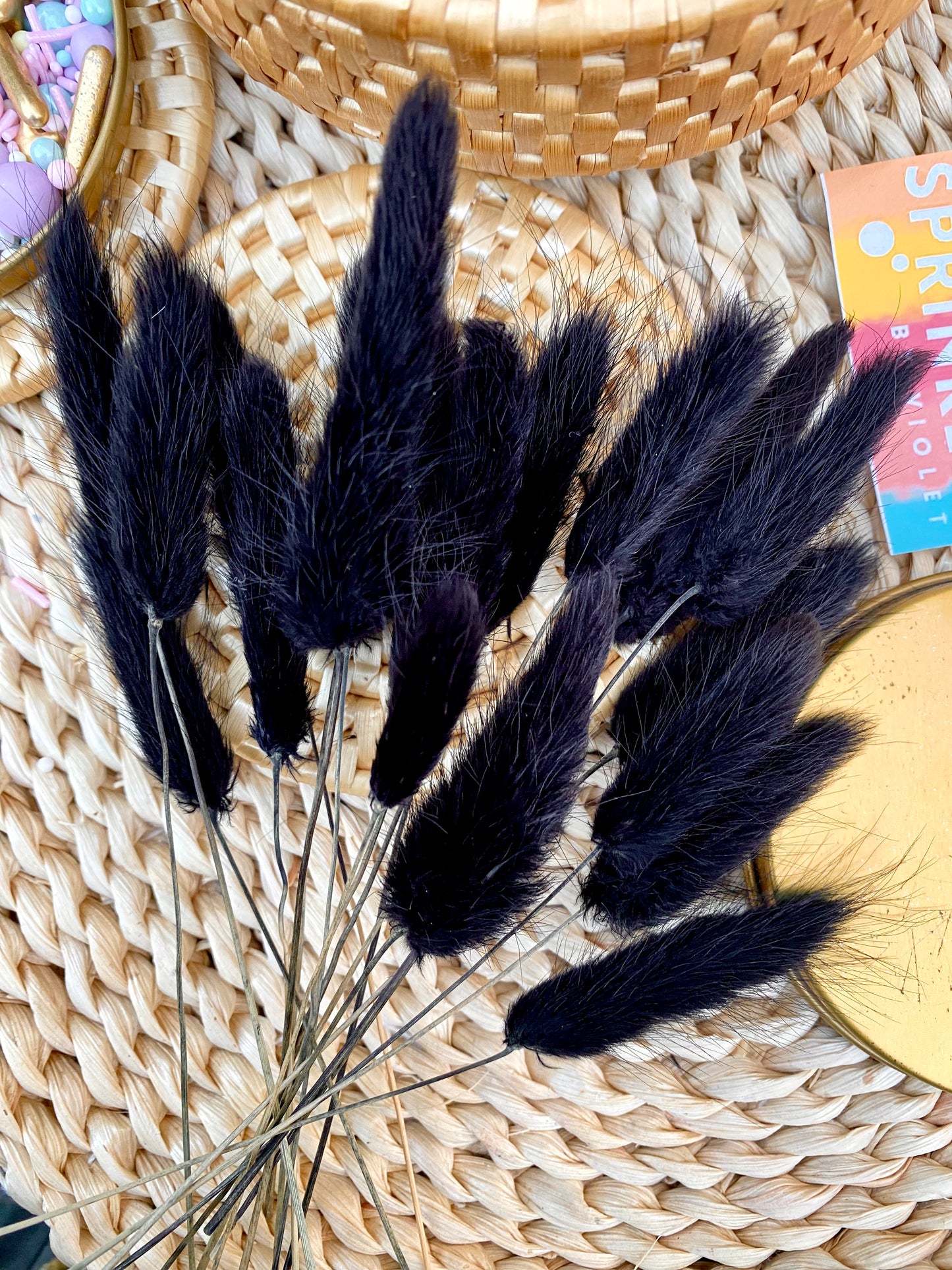 Black Bunny Tail toppers