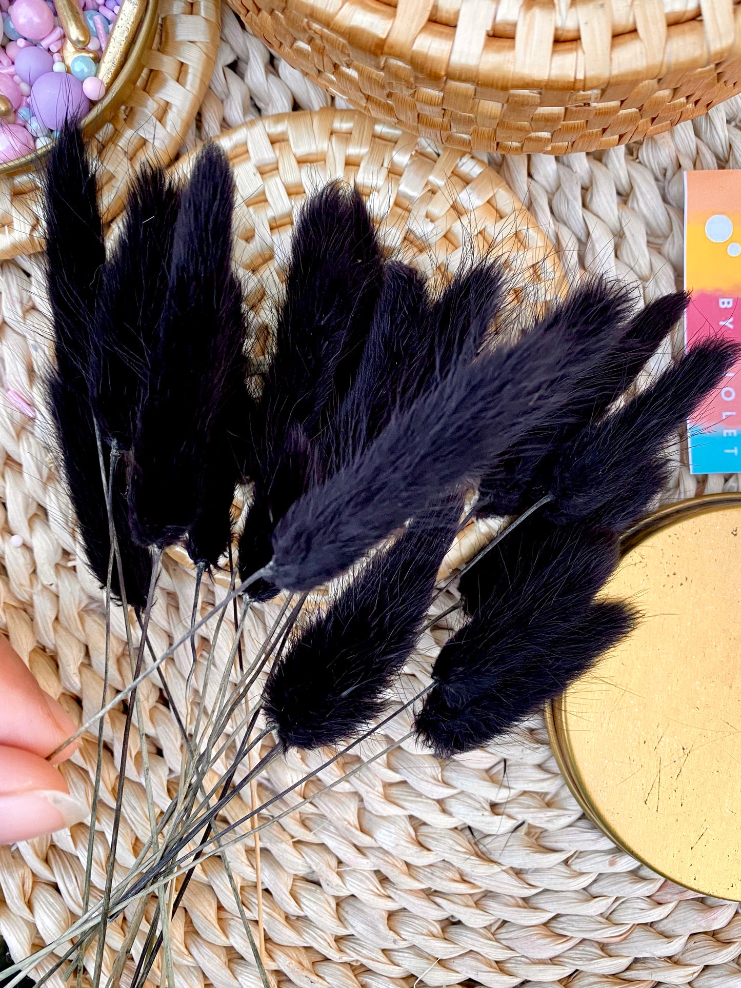 Black Bunny Tail toppers